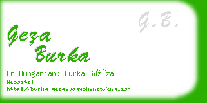 geza burka business card